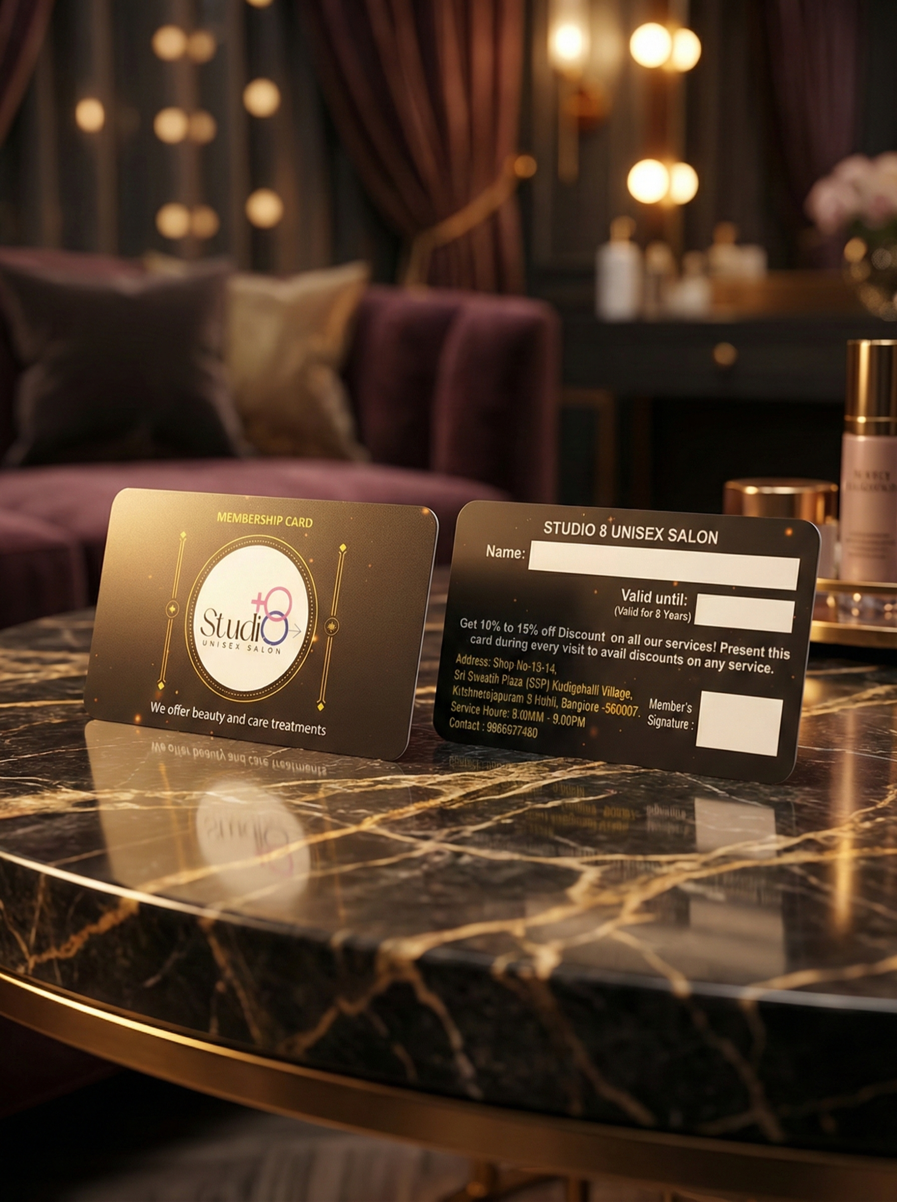 Studio 8 Gold Membership Card